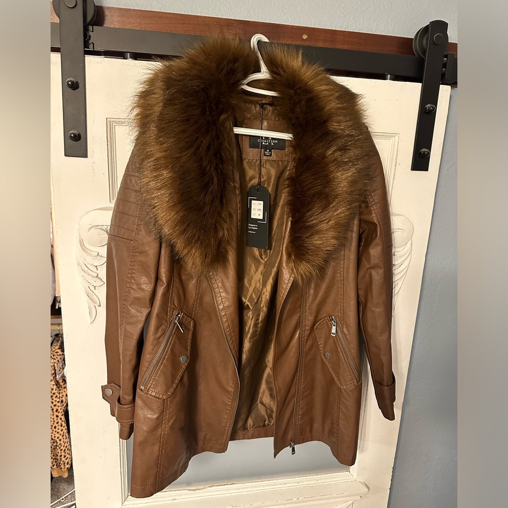 Coalition LA Vegan Leather Jacket with Removable Faux Fur